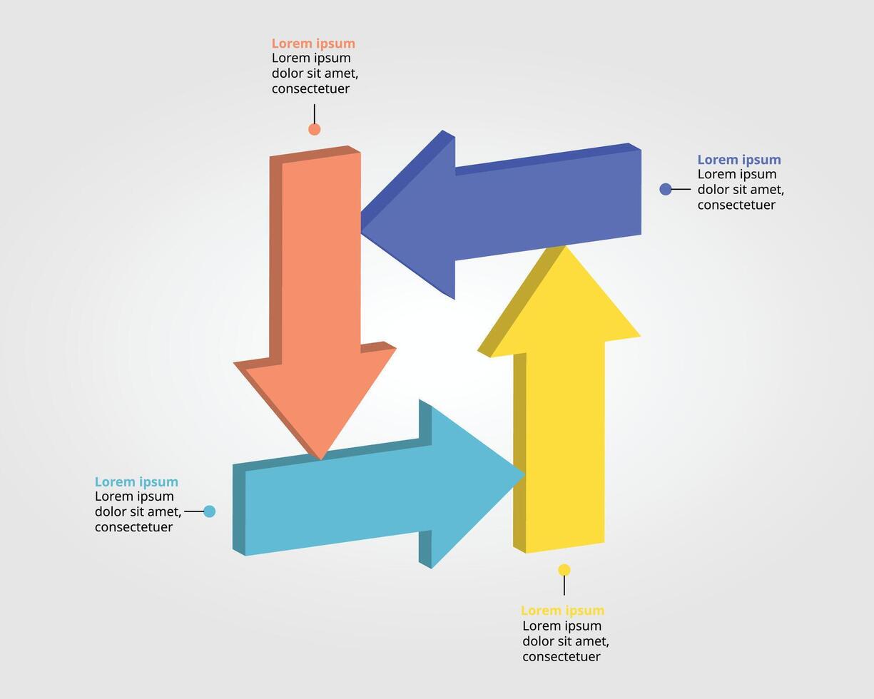 arrow chart template for infographic for presentation for 4 element vector