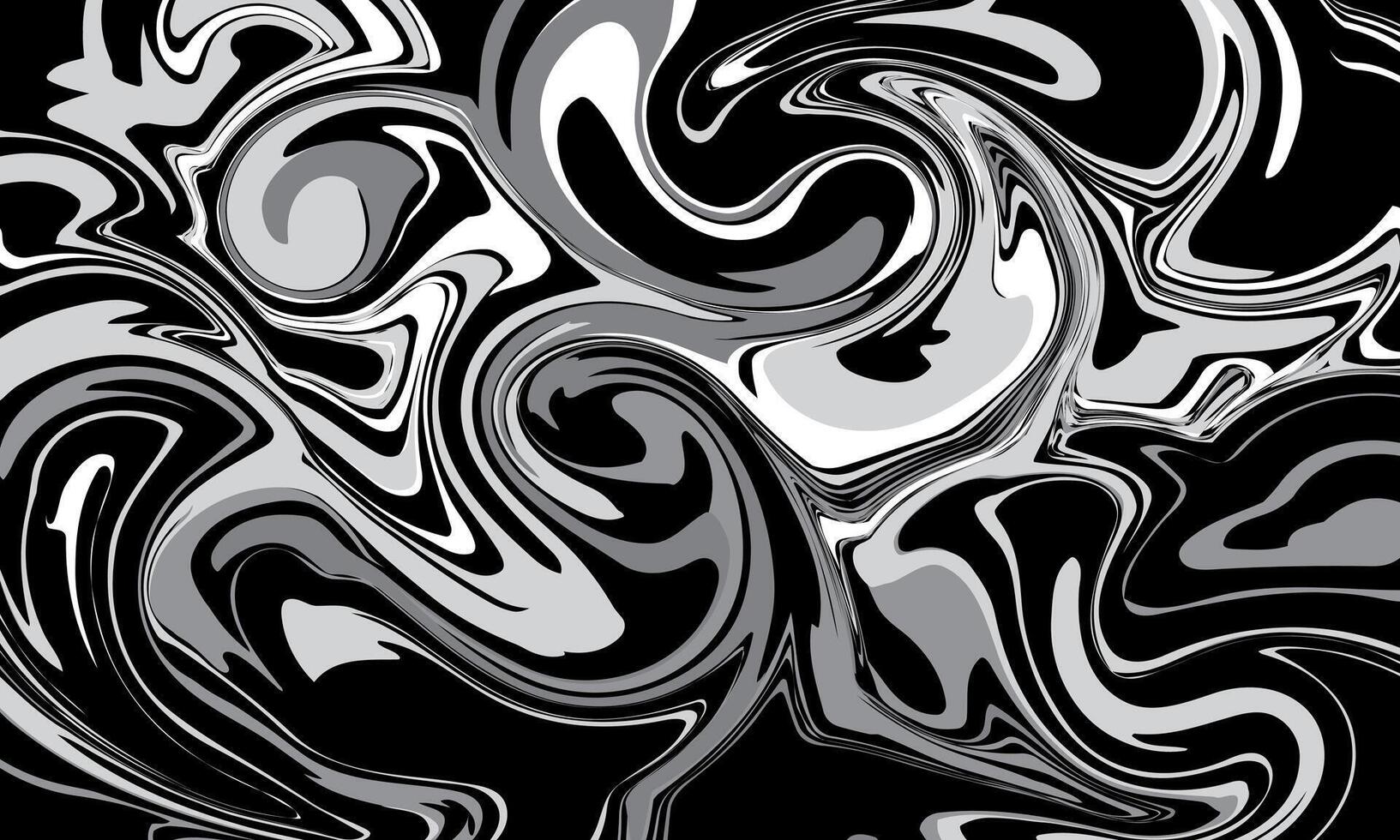 Liquid marble gray on black background. fluid art. vector
