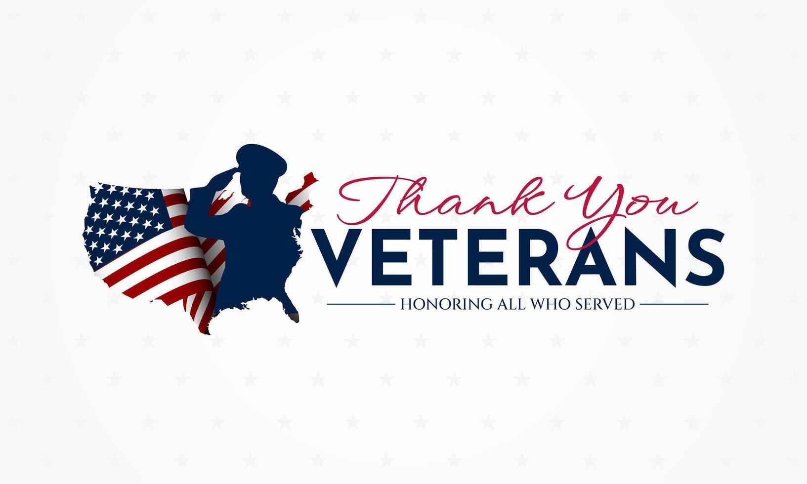 Thank you veterans, November 11, honoring all who served, American flags background illustration vector