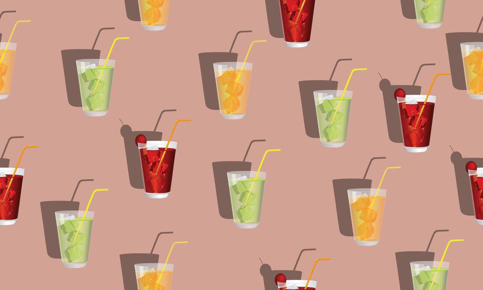 Seamless pattern with fresh drink. vector