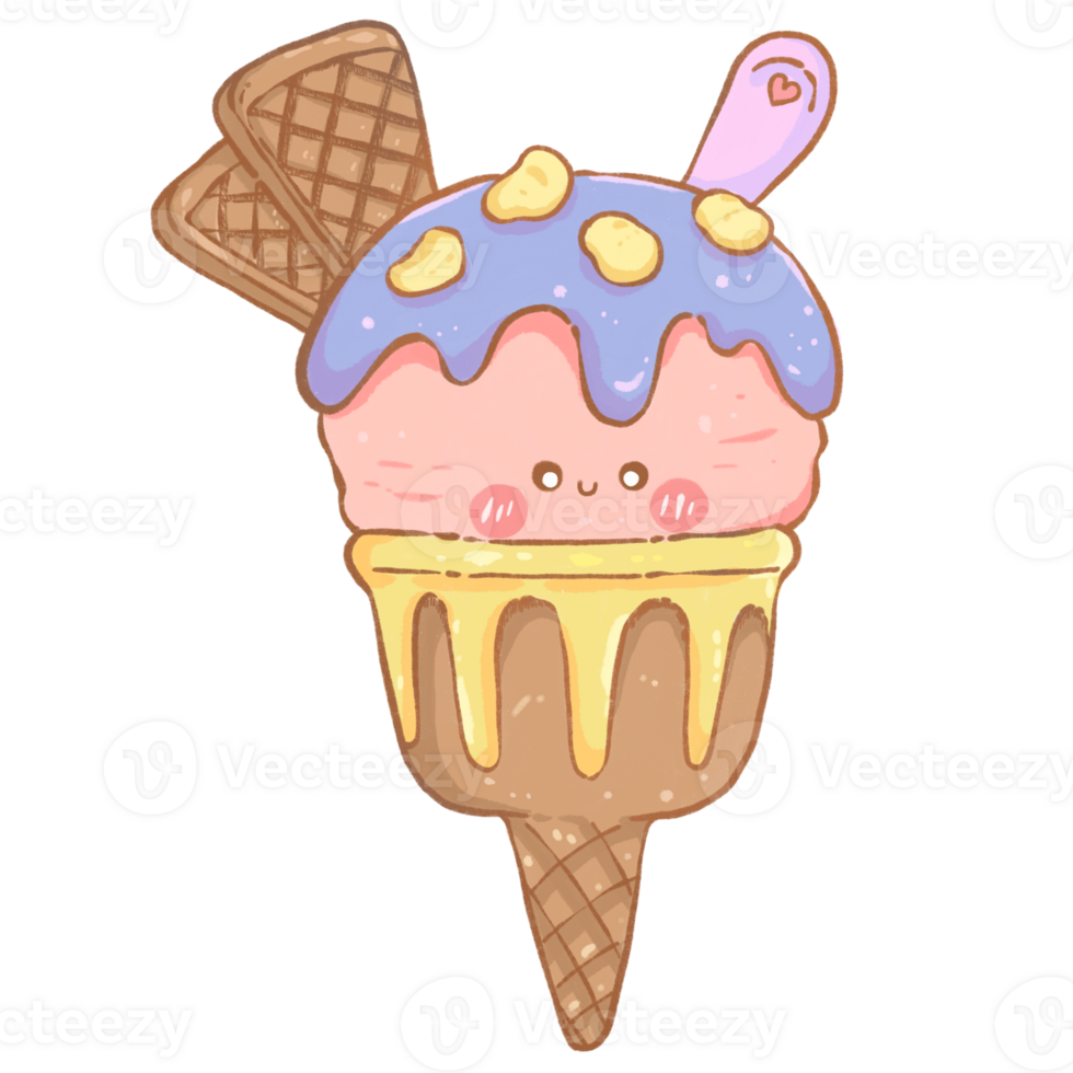 cute cartoon ice cream character png