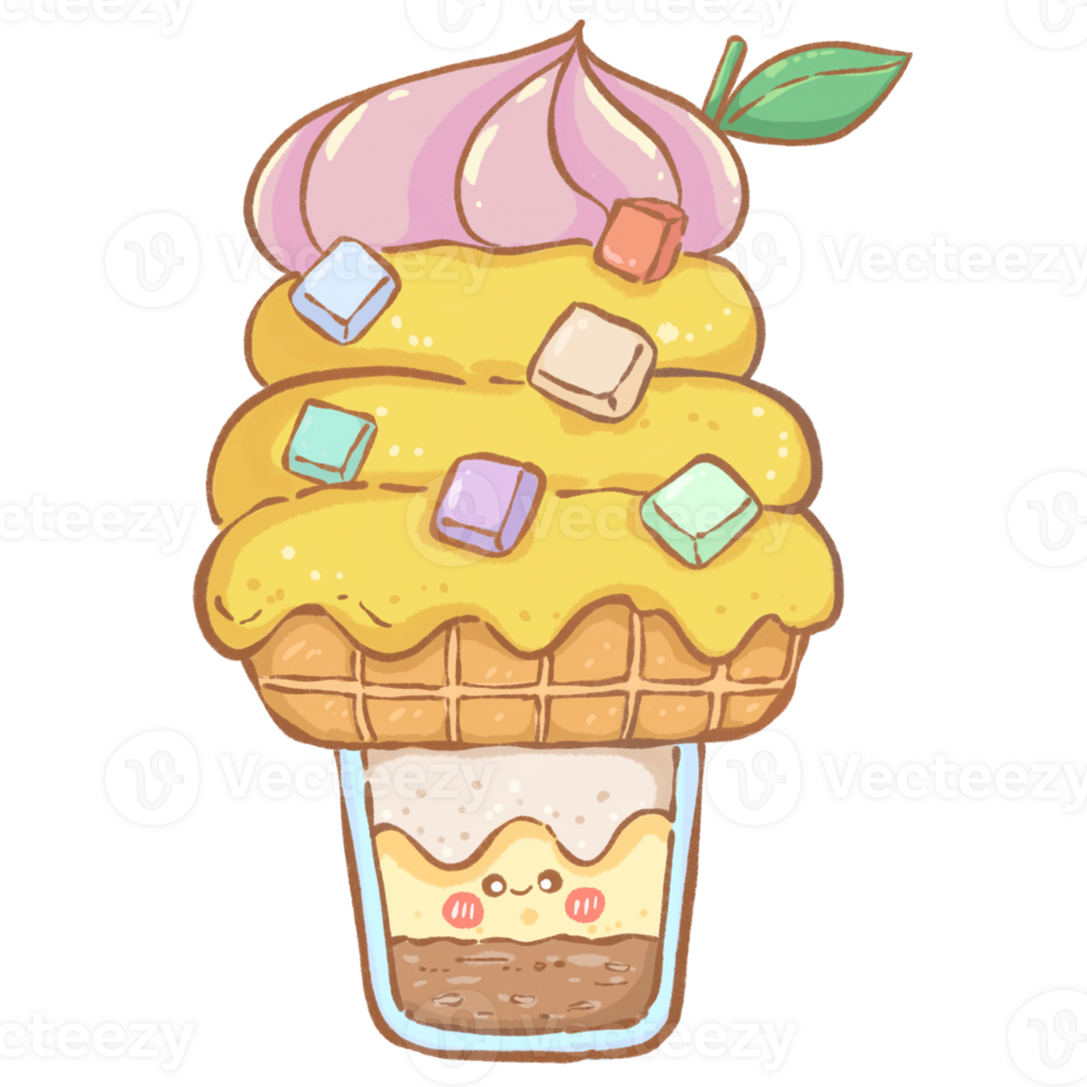cute cartoon ice cream character png