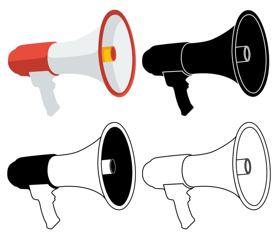 set megaphone icon symbol flat design illustration vector