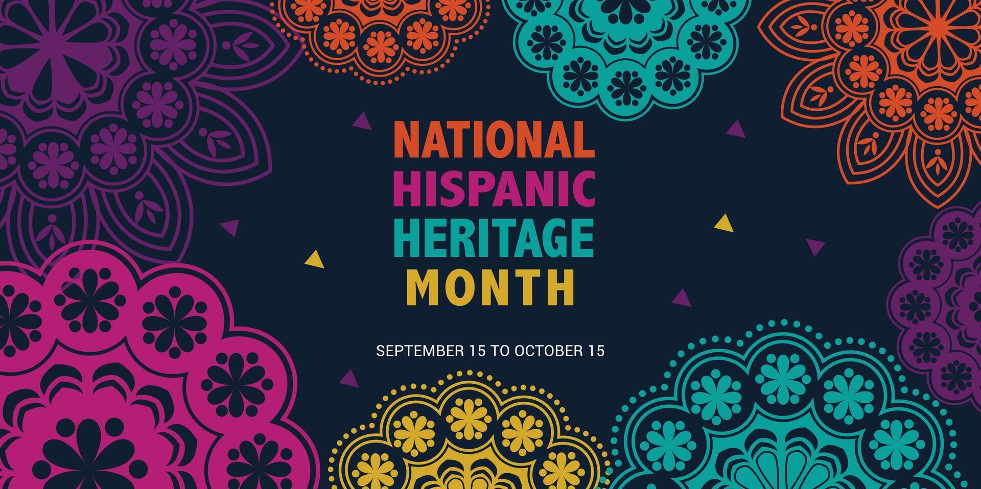 National Hispanic heritage month web banner vector