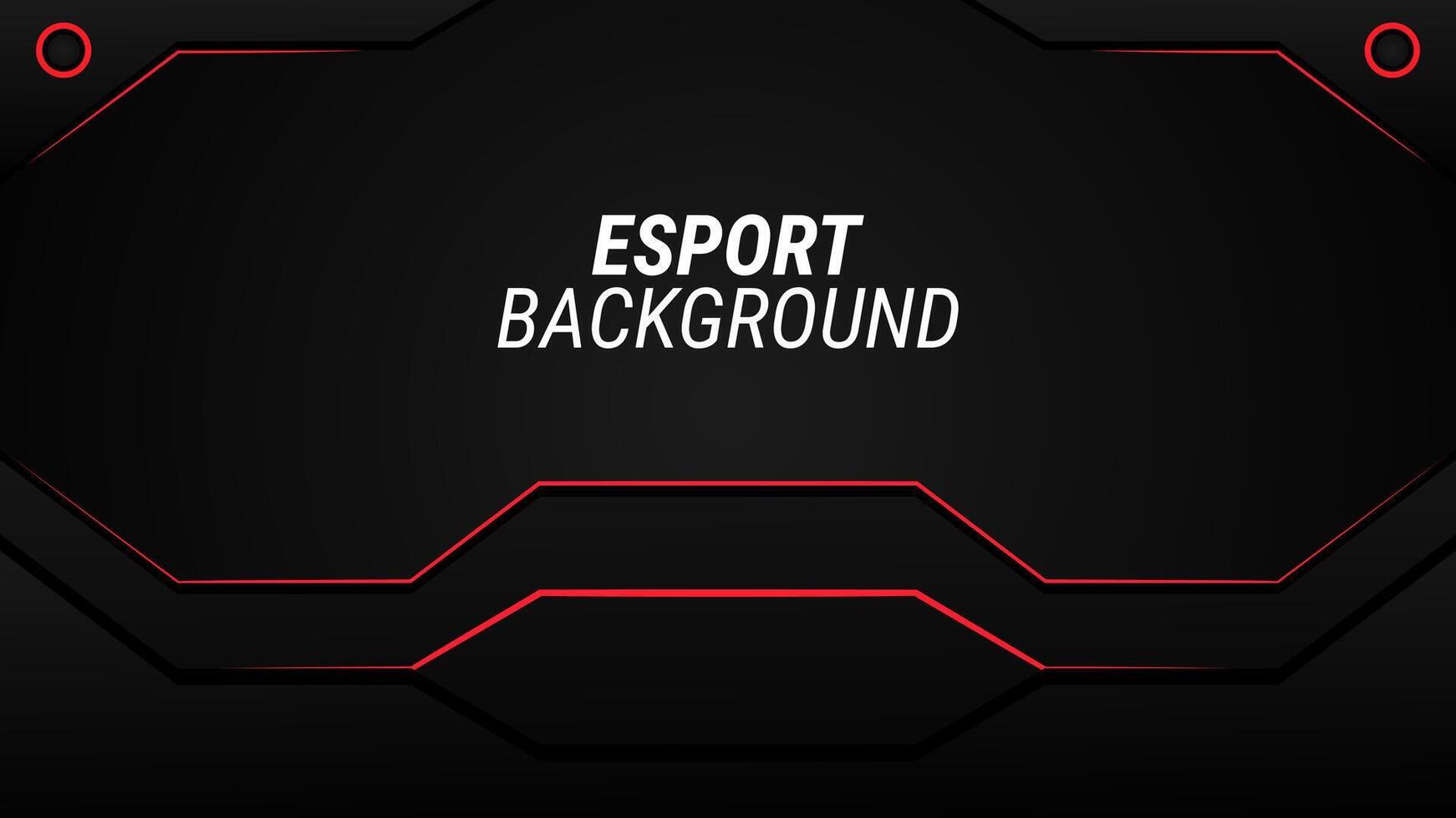 Futuristic black and red esport background vector