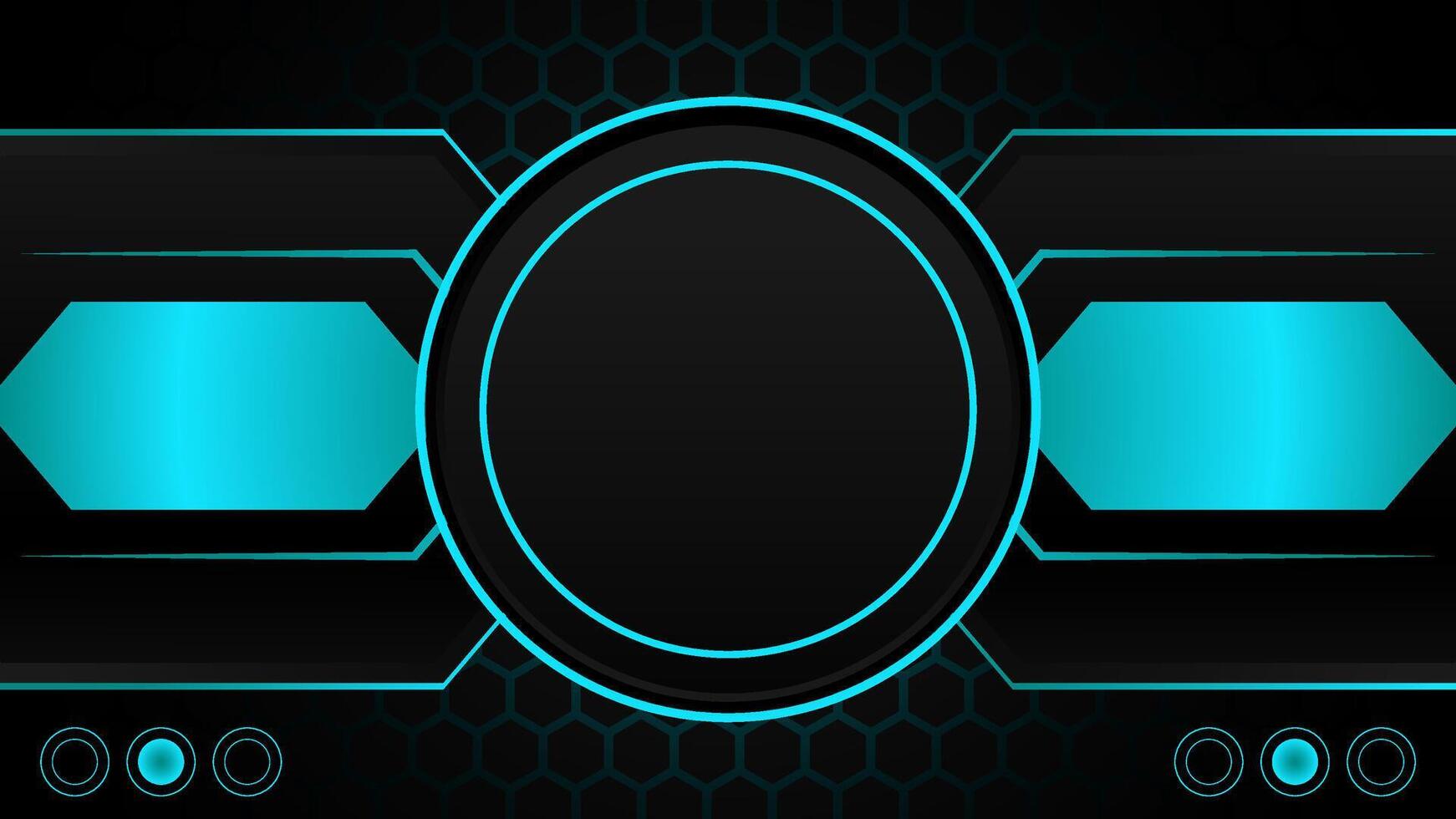 black and blue futuristic gaming background with technology concept vector