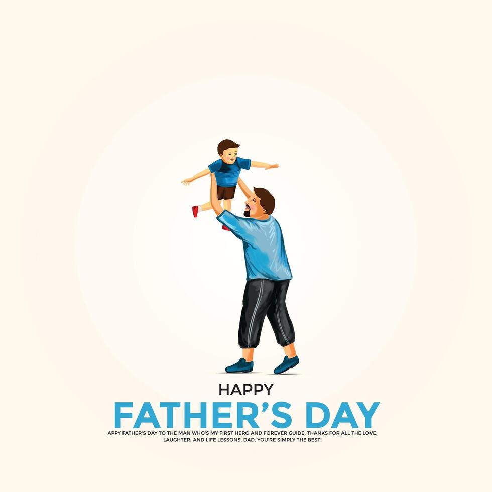 Happy Father's Day creative ads. Happy Father's Day, , 3D illustration vector