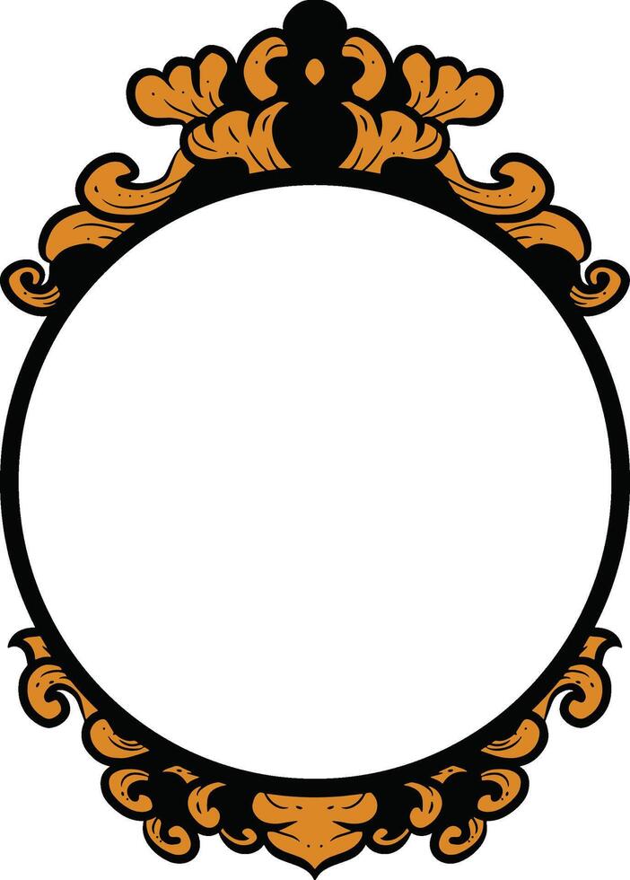 Circle border with simple gold ornaments vector