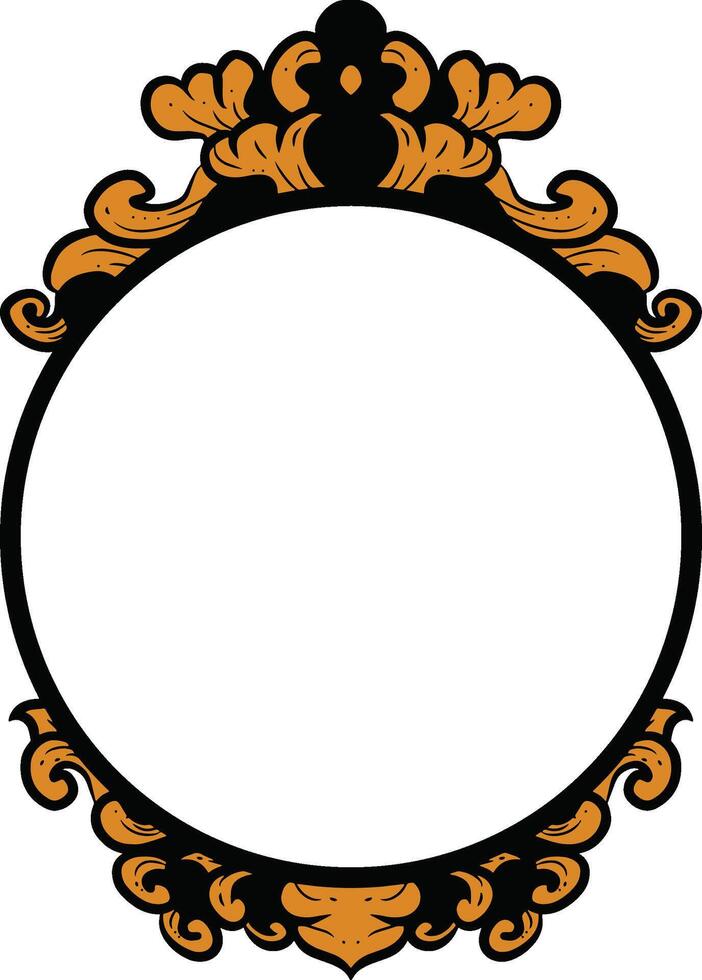 Circle border with simple gold ornaments vector