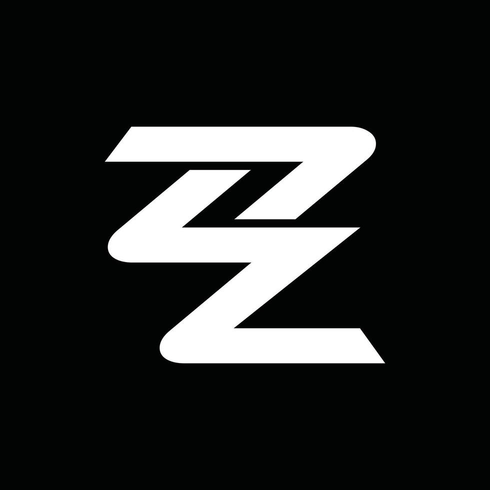 monograma triple z línea único logo diseño, logo en negro antecedentes vector