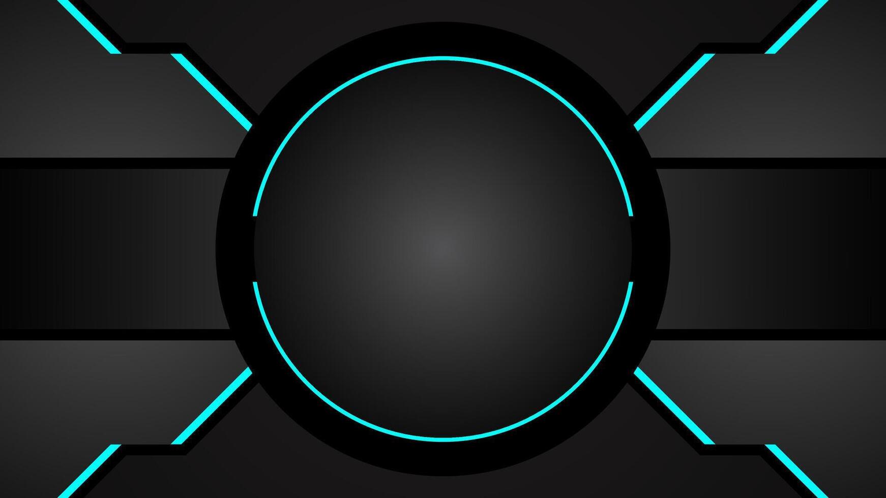 Black and blue futuristic background with technology concept vector