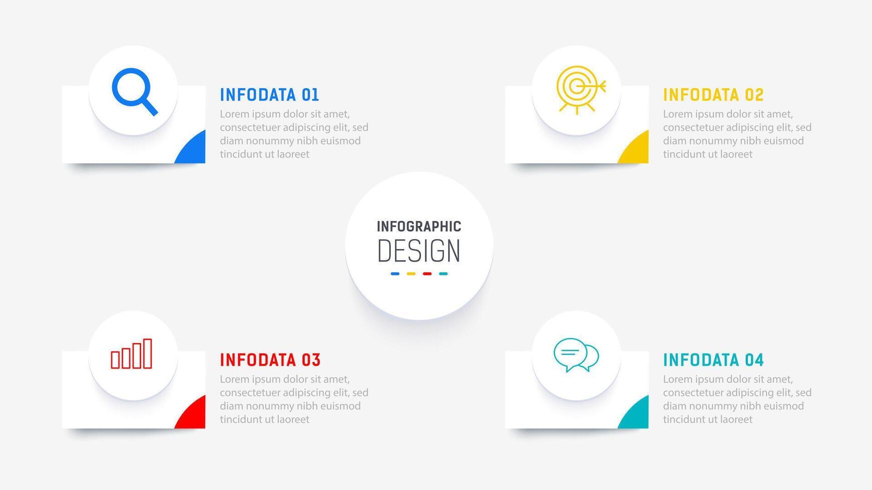 Four Step Infographic element design template for presentation. process diagram and presentations step, workflow layout, banner, flow chart, info graphic illustration. vector