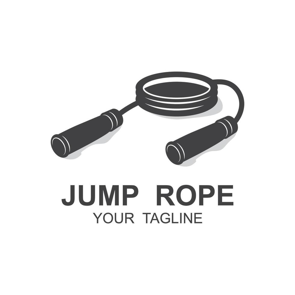 jump rope logo illustration design. suitable for sport, exercise and cardio vector