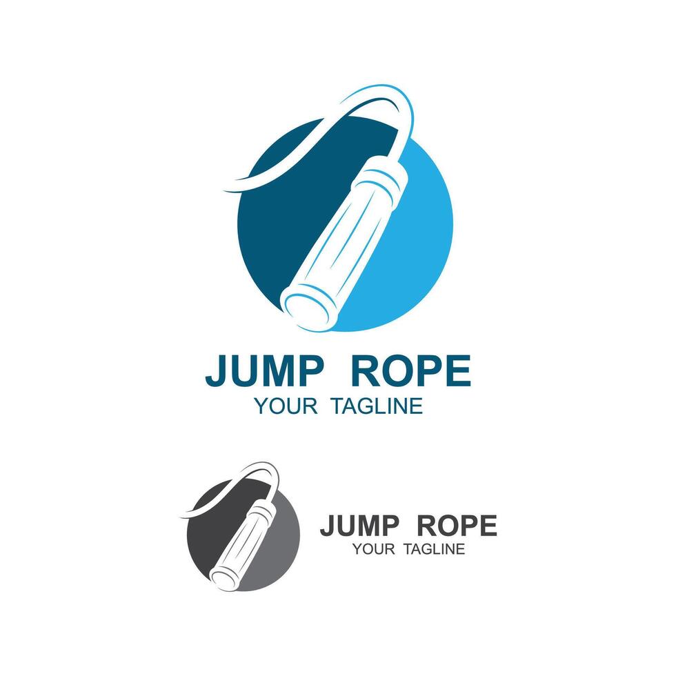 jump rope logo illustration design. suitable for sport, exercise and cardio vector
