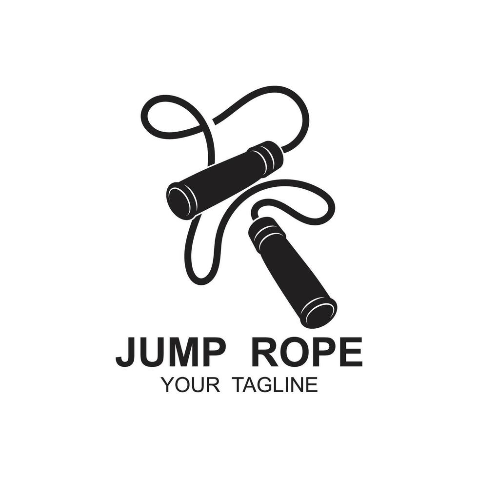 jump rope logo illustration design. suitable for sport, exercise and cardio vector