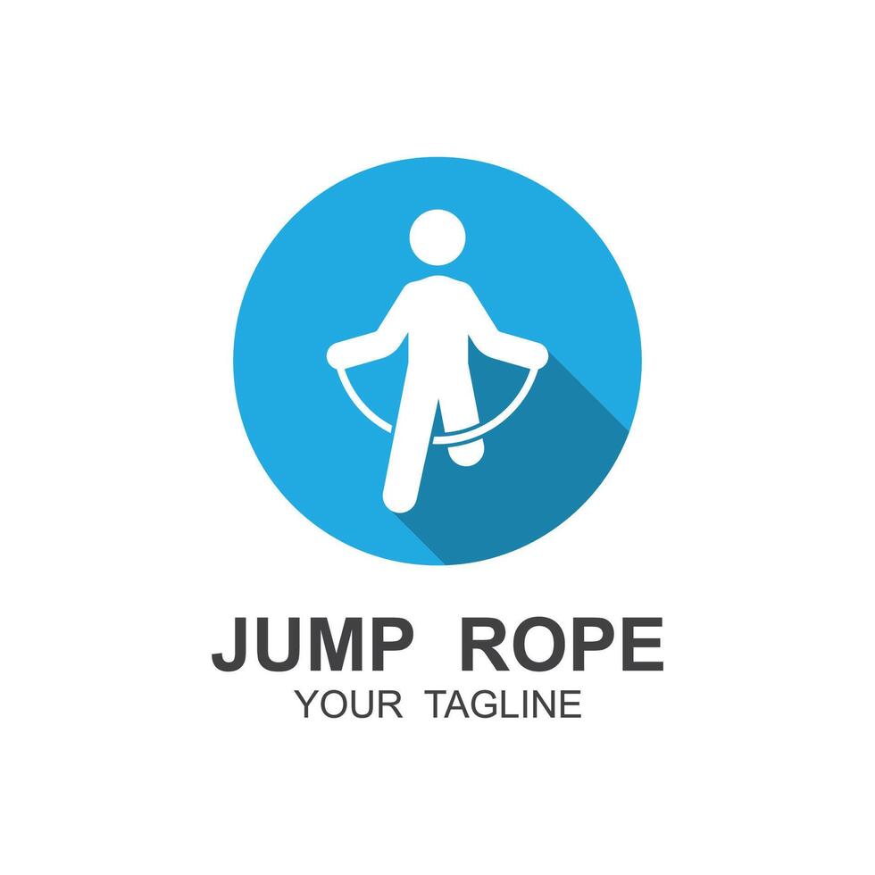 jump rope logo illustration design. suitable for sport, exercise and cardio vector