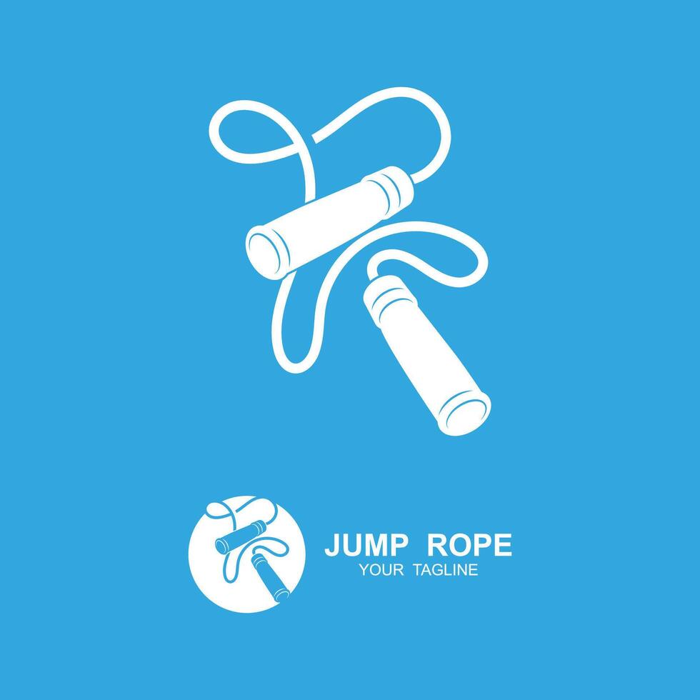 jump rope logo illustration design. suitable for sport, exercise and cardio vector