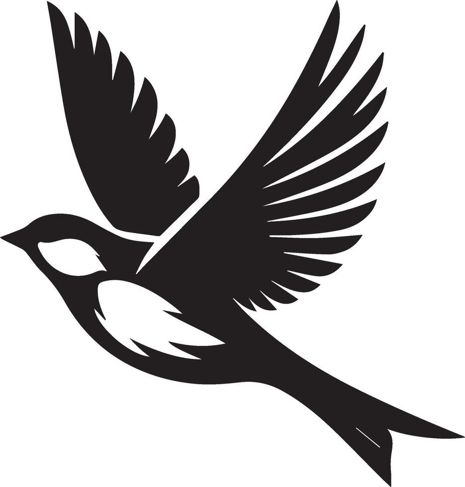 Sparrow silhouette illustration on white background. Sparrow logo. vector