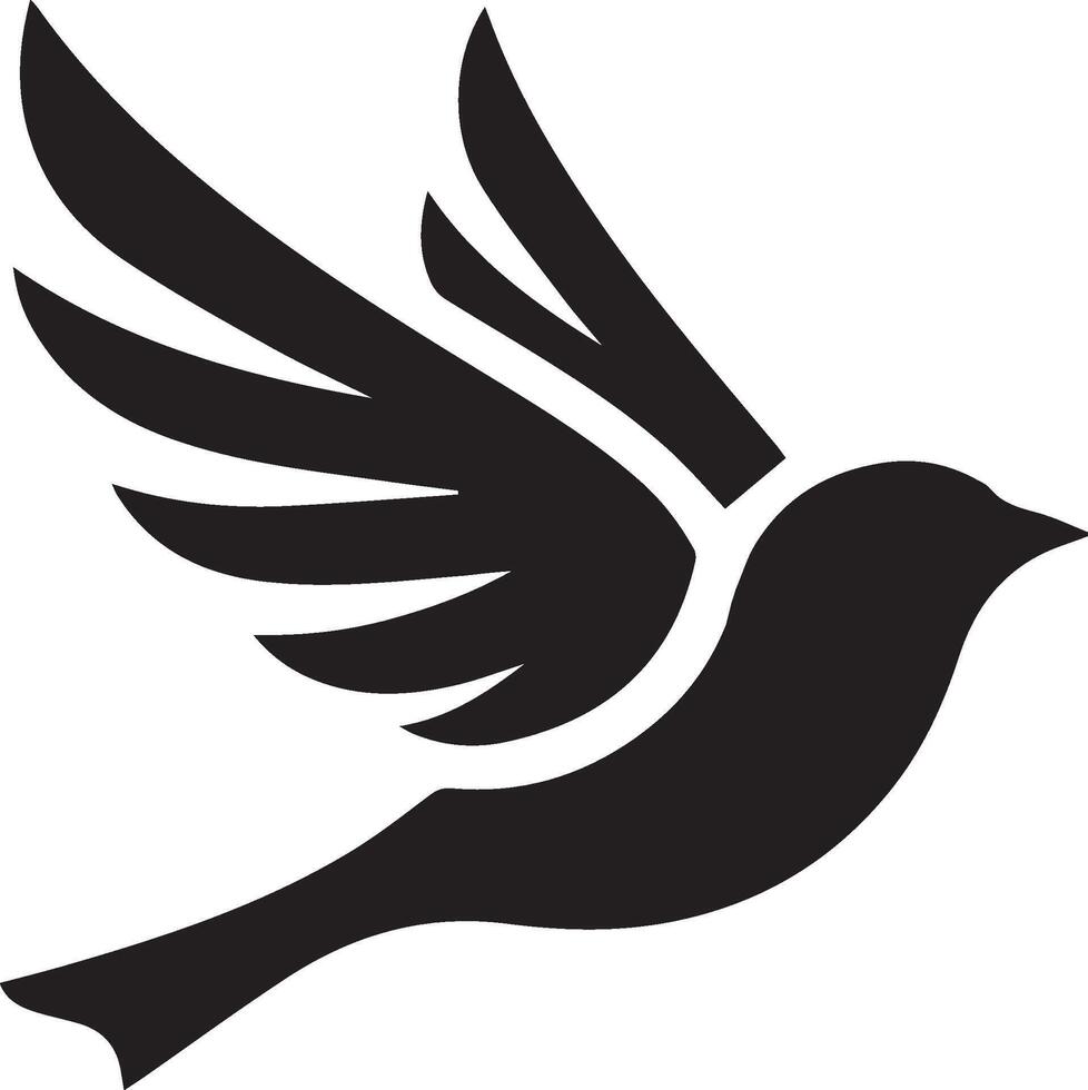 Sparrow silhouette illustration on white background. Sparrow logo. vector