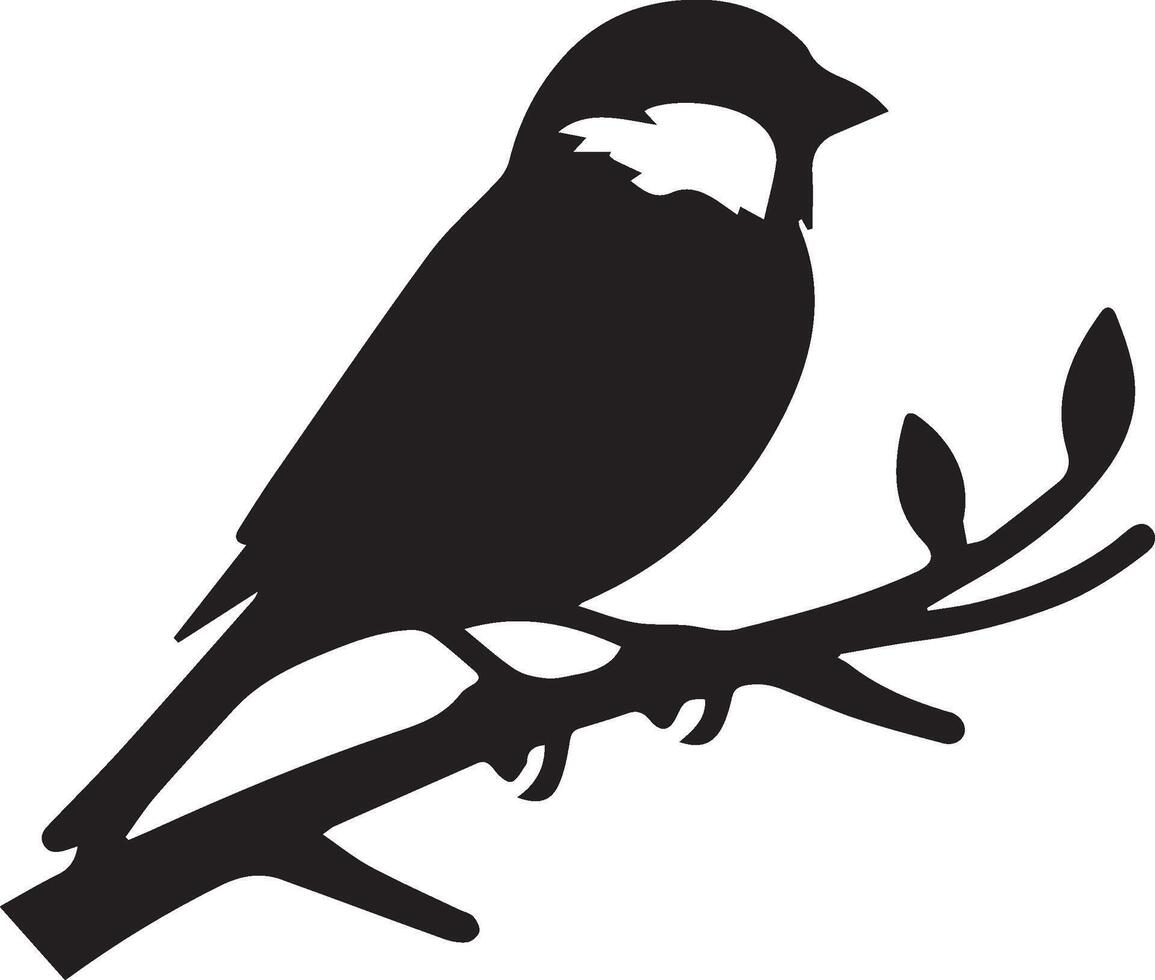 Sparrow silhouette illustration on white background. Sparrow logo. vector