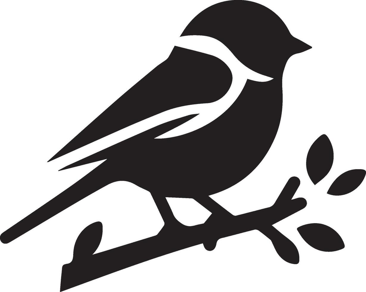 Sparrow silhouette illustration on white background. Sparrow logo. vector