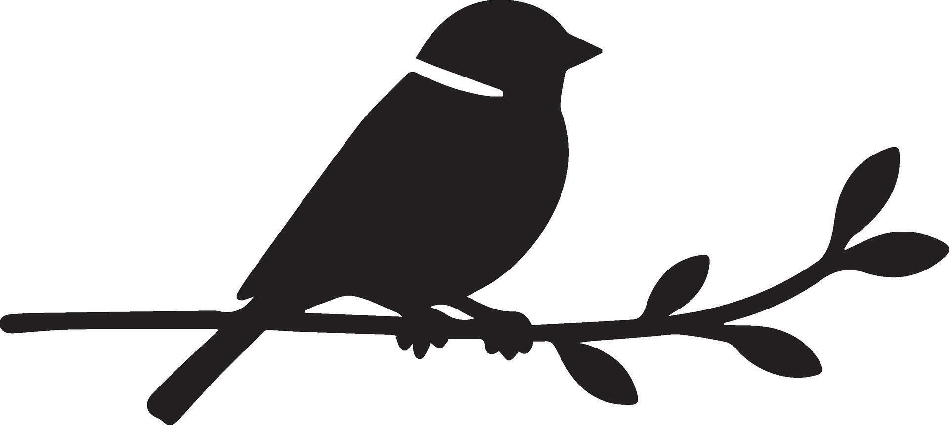 Sparrow silhouette illustration on white background. Sparrow logo. vector