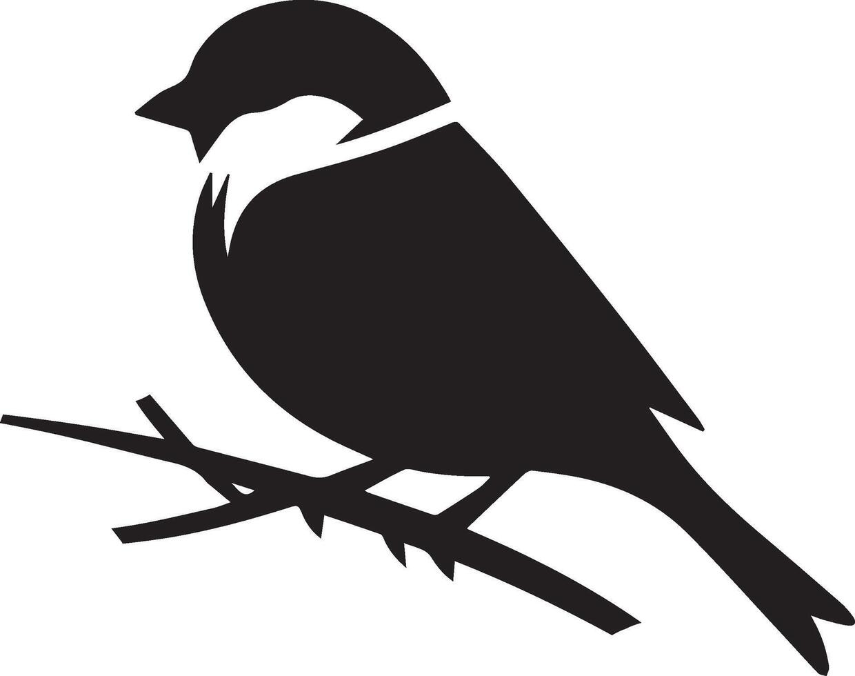 Sparrow silhouette illustration on white background. Sparrow logo. vector