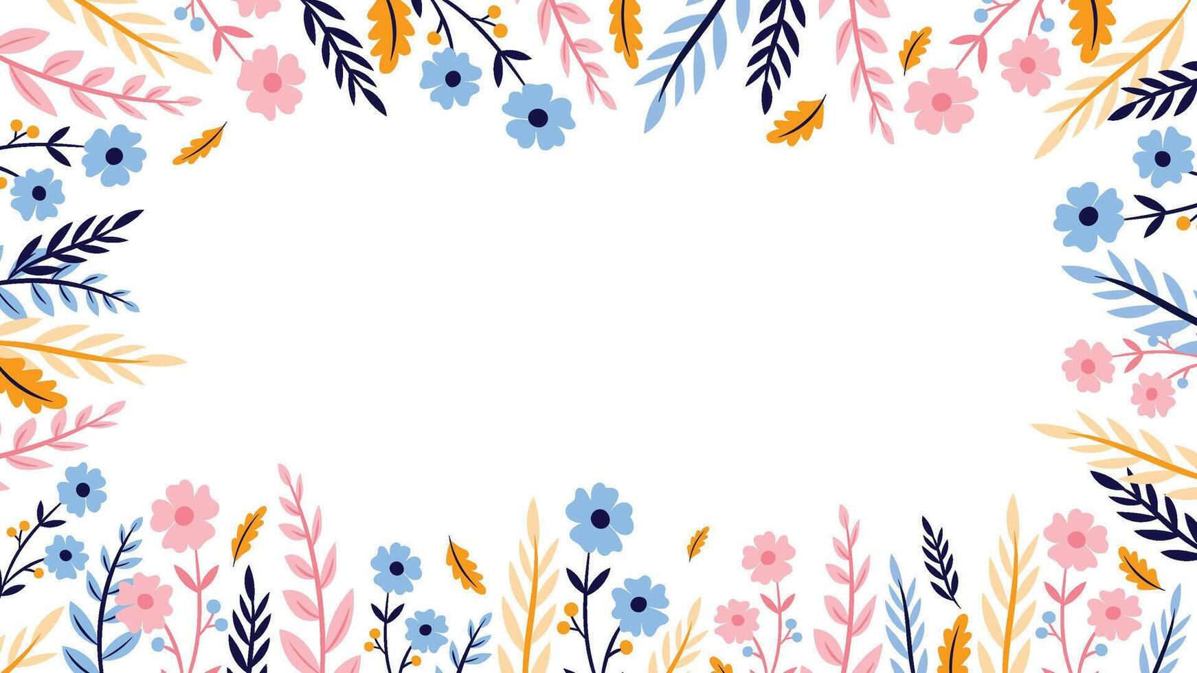 Abstract flower background design floral border frame vector