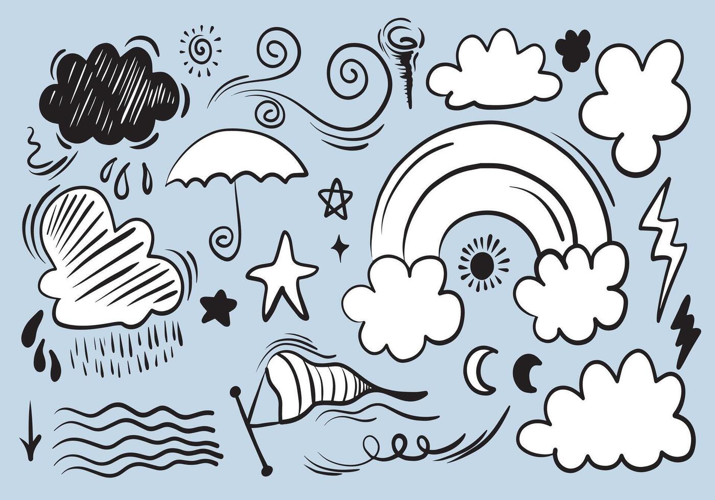 Hand drawn set elements, for concept design. vector