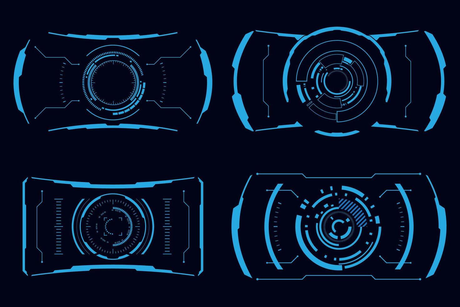 Technology futuristic set hi tech element. HUD interface sci-fi. vector