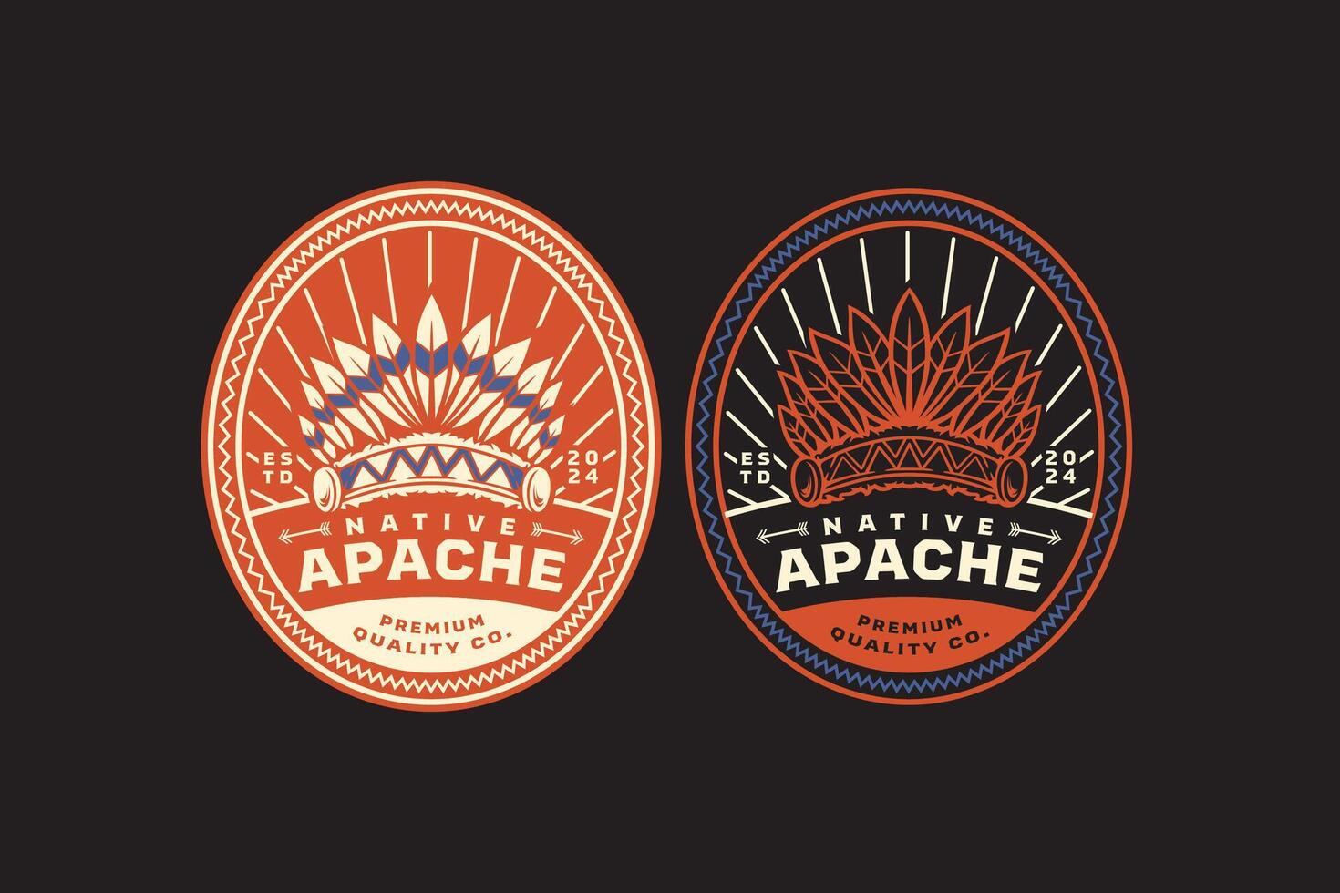apache guerra capó indio sombrero Insignia logo diseño para nativo aventuras y al aire libre cultura negocio vector