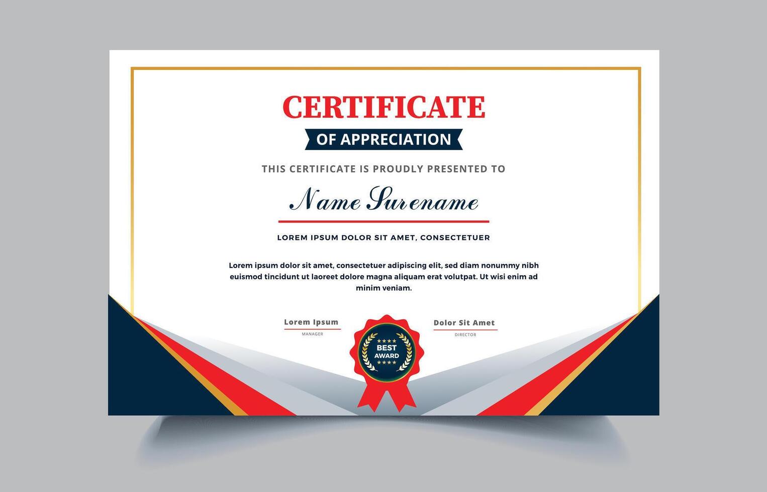 Certificate of Appreciation template, certificate of achievement, awards diploma template pro style EPS10 vector