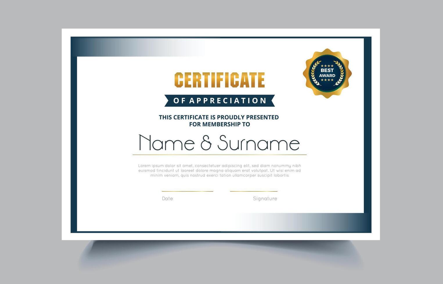 Black Gold Certificate Design Template Pro style EPS10 vector