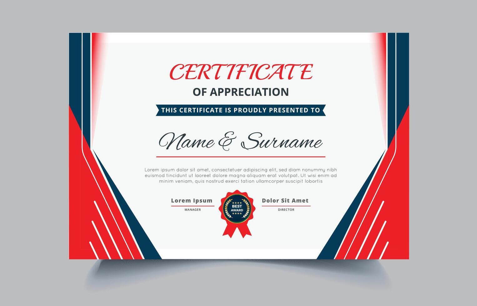 Certificate of Appreciation template, certificate of achievement, awards diploma template pro style EPS10 vector