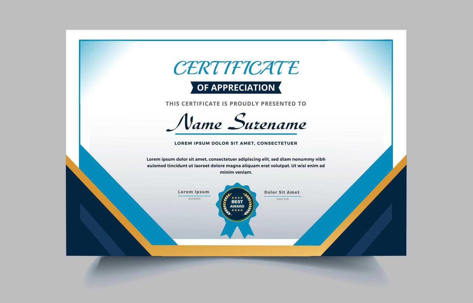 Elegant Certificate Design Template Pro style EPS10 vector