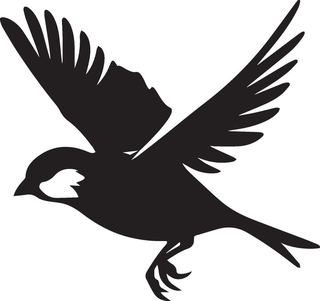 Sparrow silhouette illustration on white background. Sparrow logo. vector