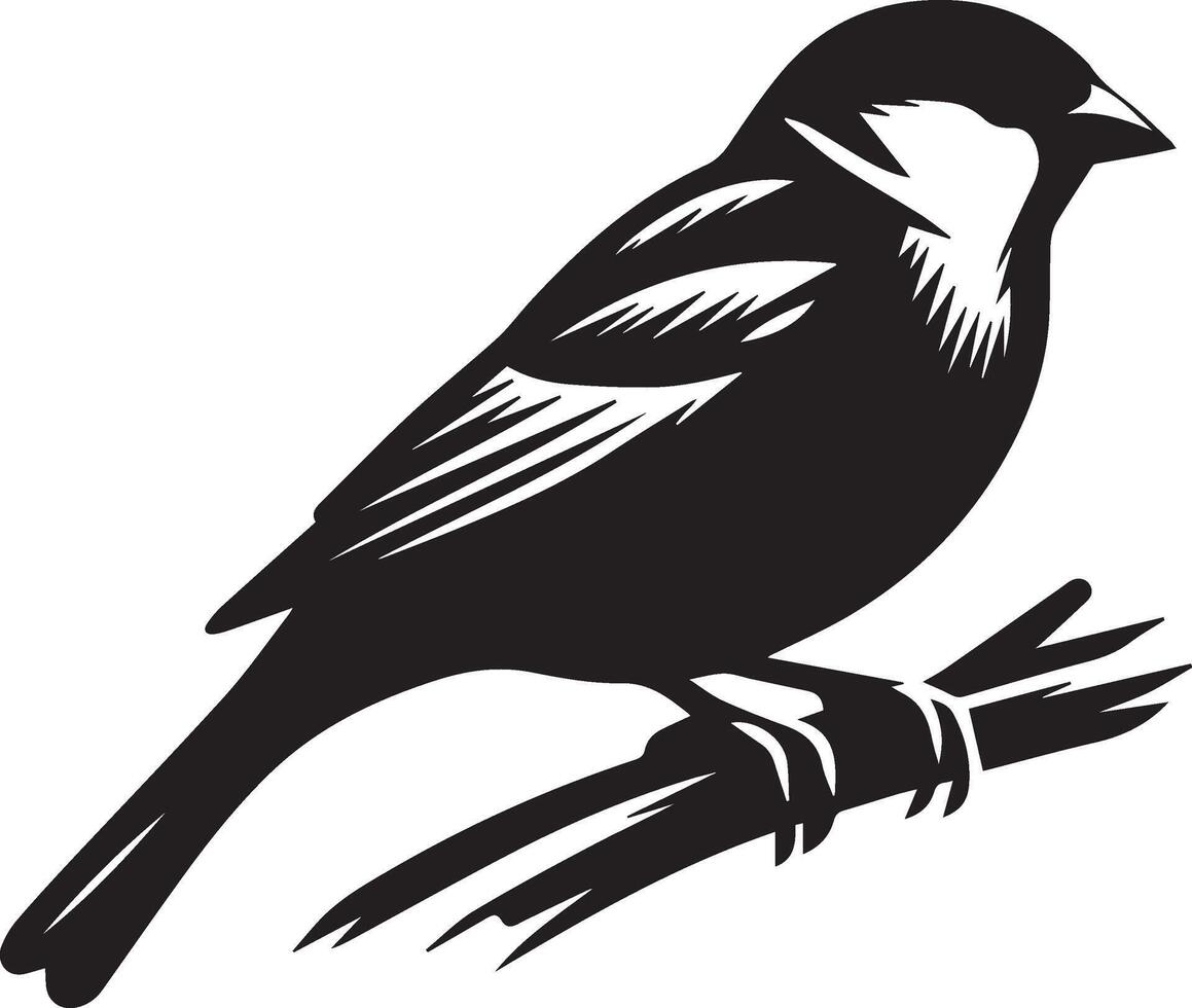 Sparrow silhouette illustration on white background. Sparrow logo. vector