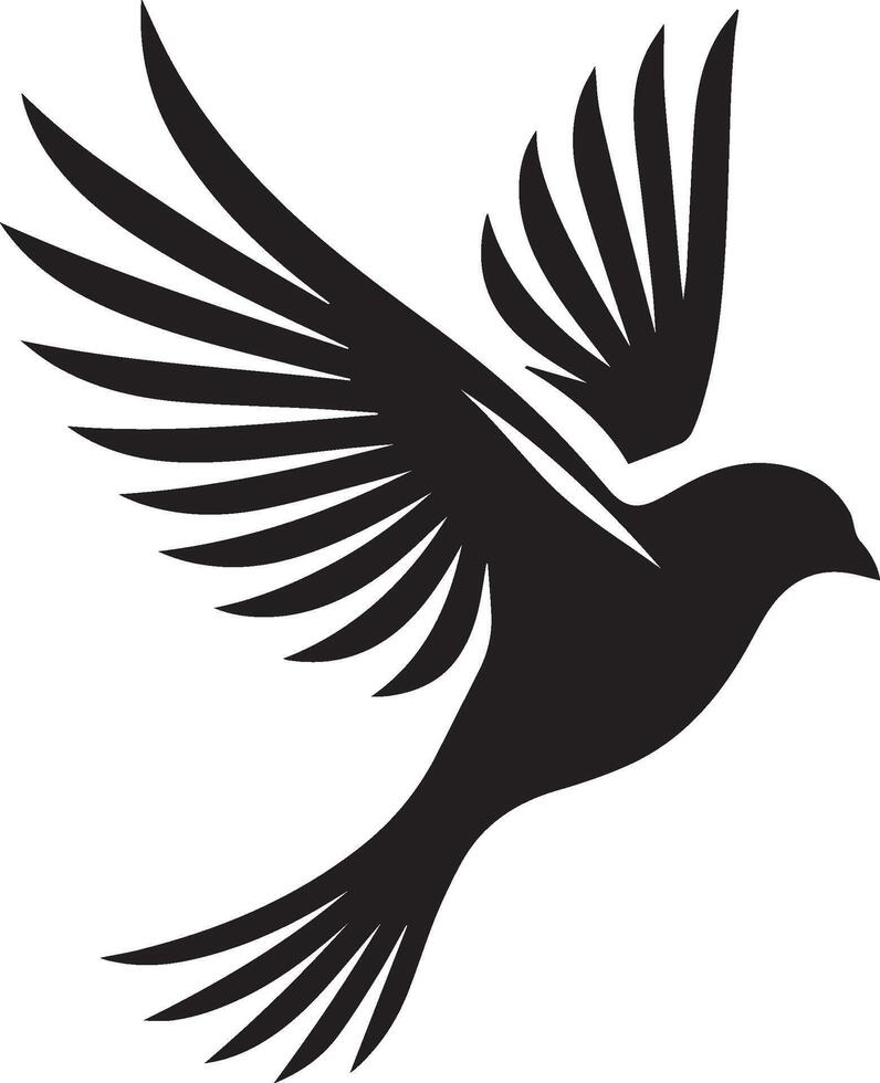 Sparrow silhouette illustration on white background. Sparrow logo. vector