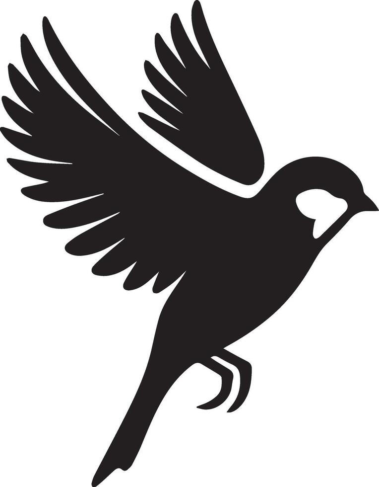 Sparrow silhouette illustration on white background. Sparrow logo. vector