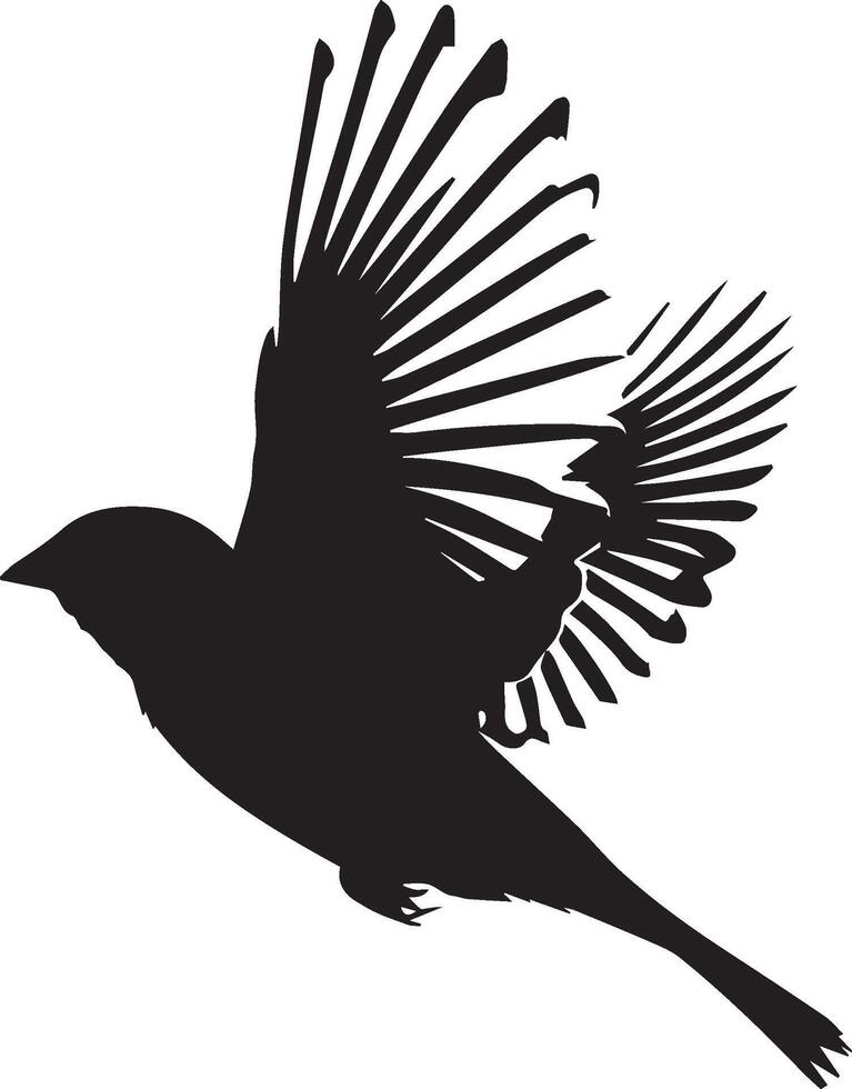 Sparrow silhouette illustration on white background. Sparrow logo. vector