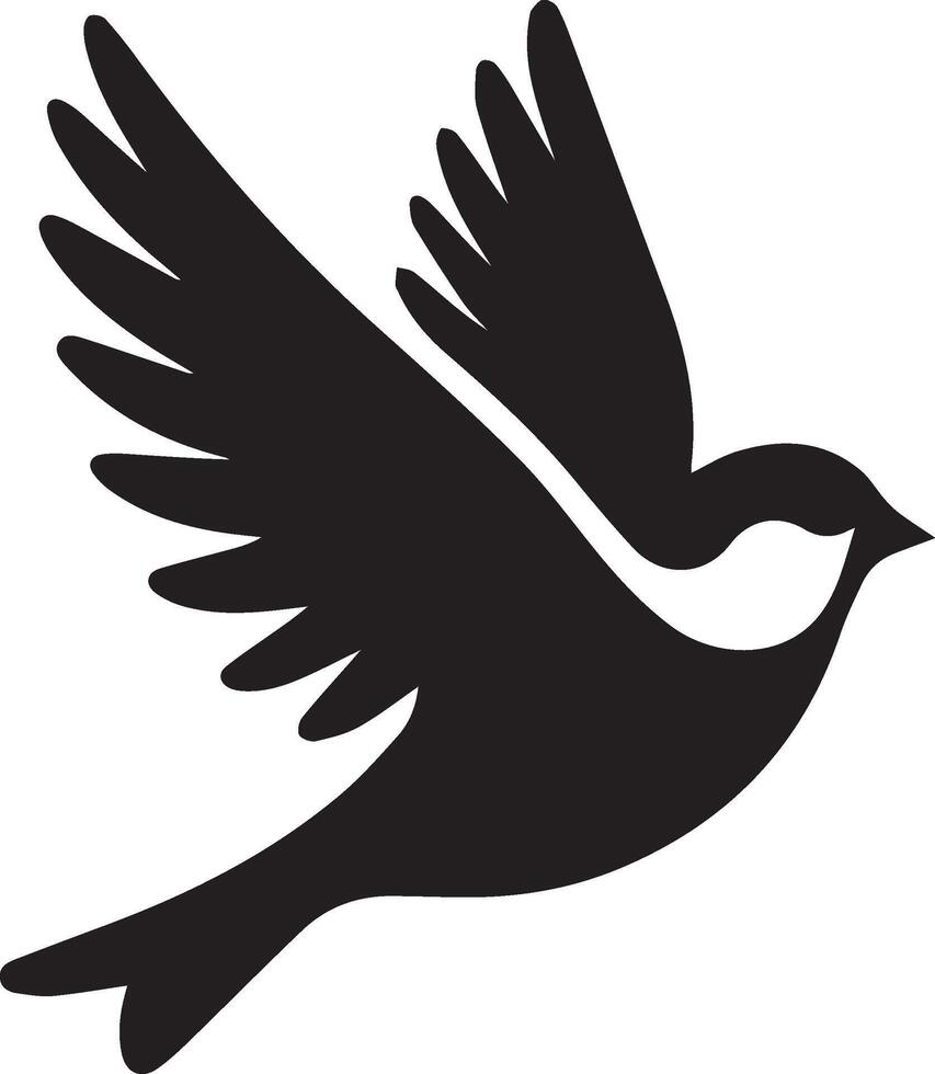 Sparrow silhouette illustration on white background. Sparrow logo. vector