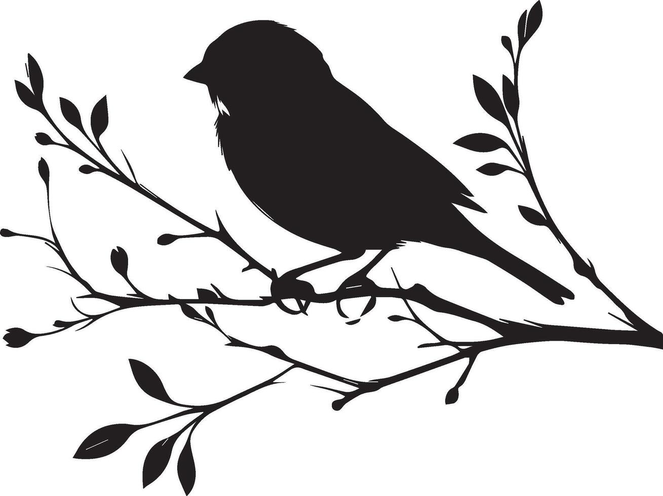 Sparrow silhouette illustration on white background. Sparrow logo. vector