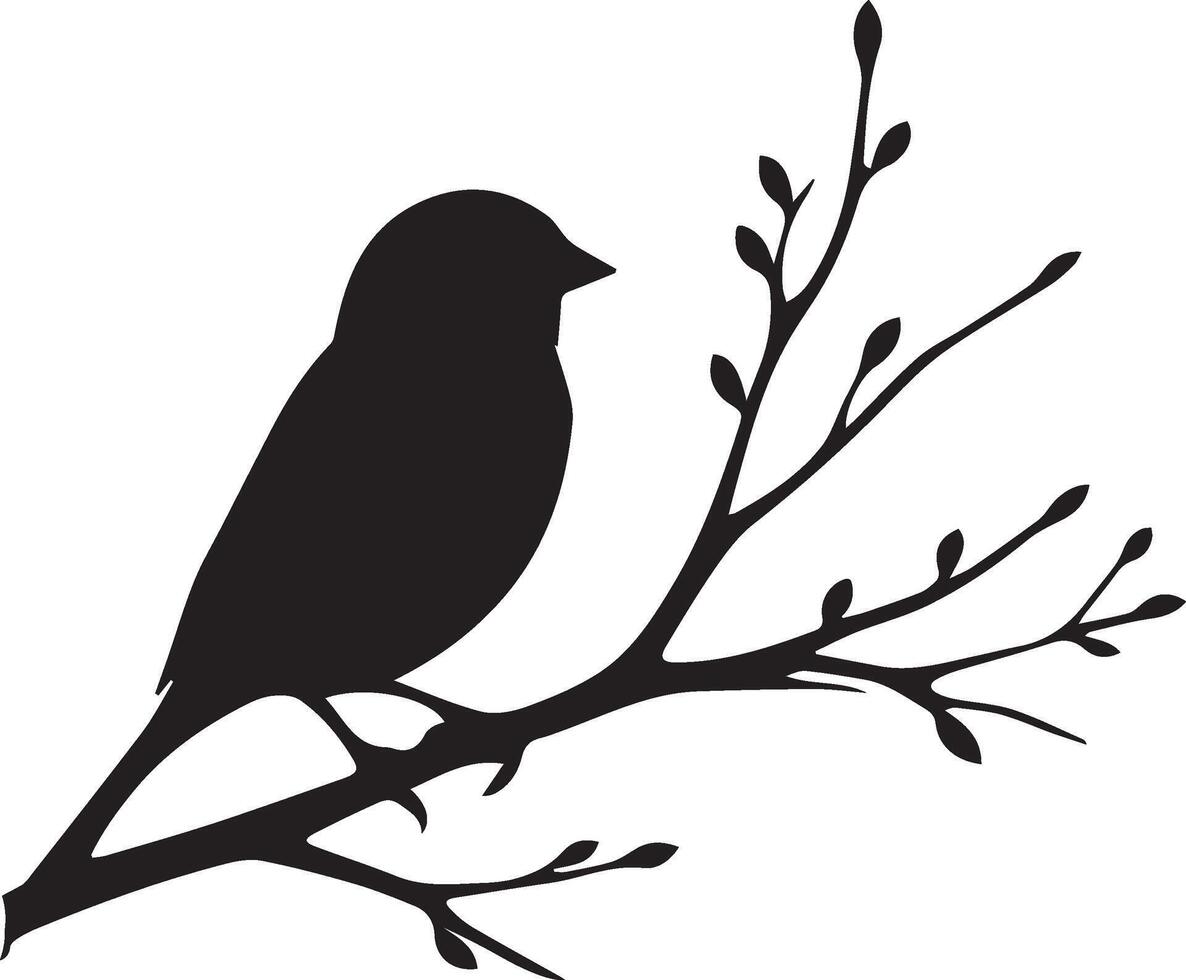 Sparrow silhouette illustration on white background. Sparrow logo. vector