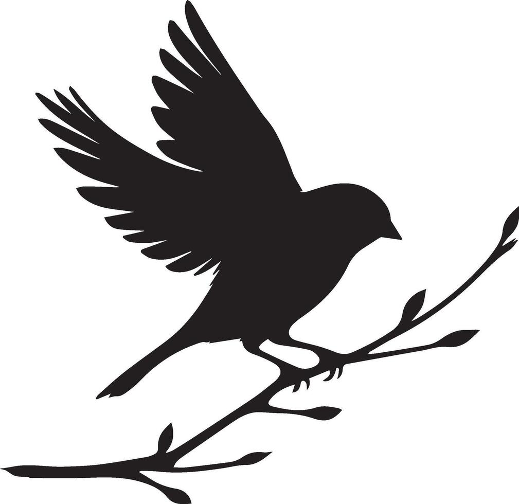 Sparrow silhouette illustration on white background. Sparrow logo. vector