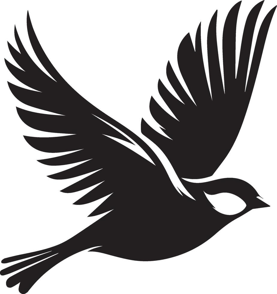 Sparrow silhouette illustration on white background. Sparrow logo. vector