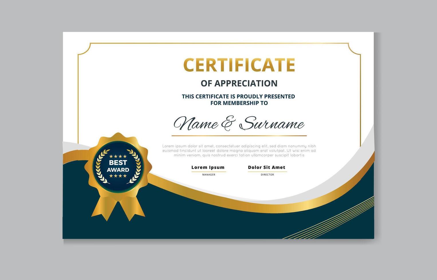 Black Gold Certificate Design Template Pro style EPS10 vector