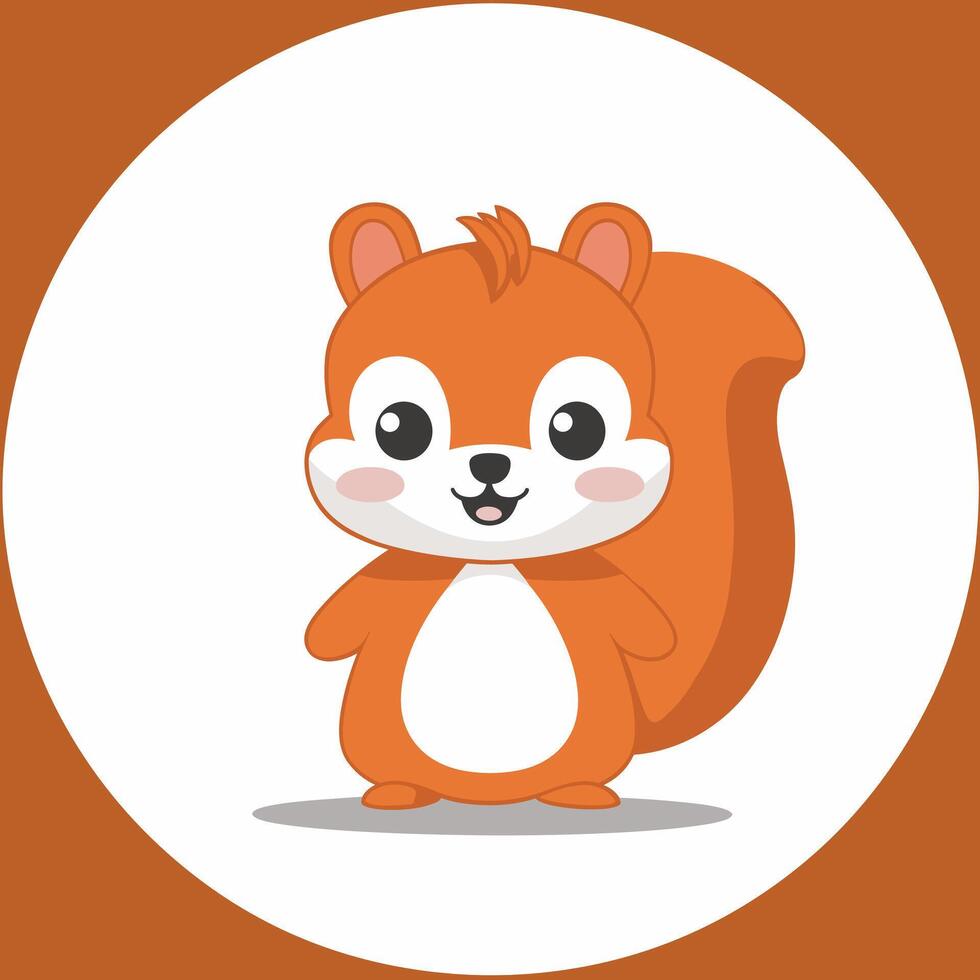 of cartoon squirrel illustration on white background vector