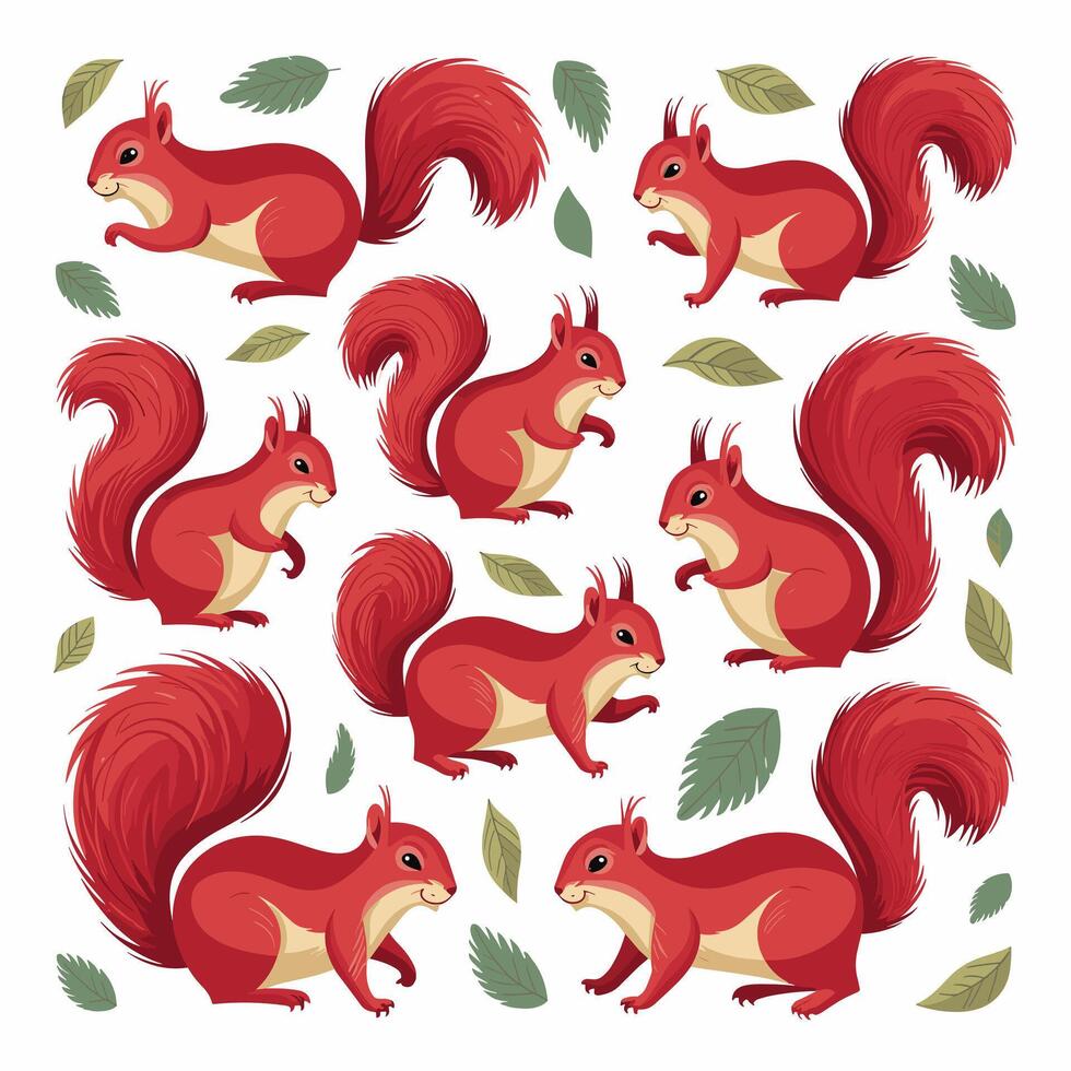 of cartoon squirrel illustration on white background vector