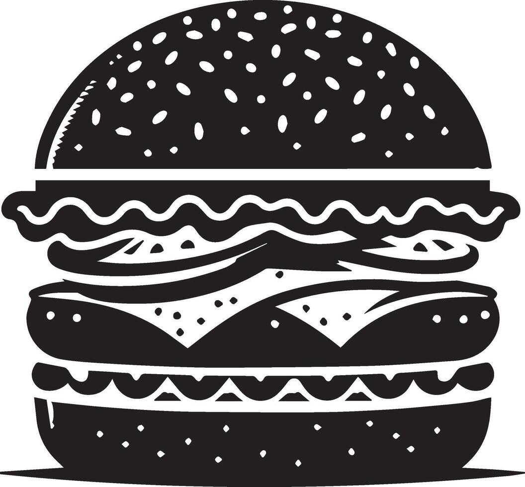 hamburguesa silueta ilustración en blanco antecedentes. hamburguesa logo vector