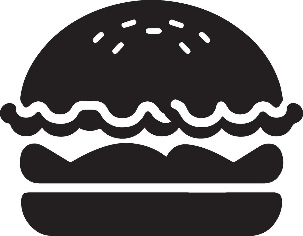 Burger silhouette illustration on white background. Burger logo vector
